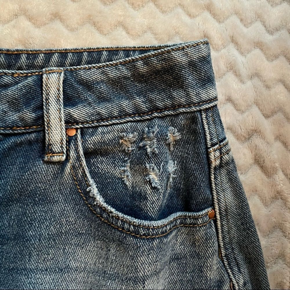 PacSun Mini Denim Skirt Raw Hem and Mixed Washes 27 - Picture 7 of 10